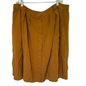 Mod Cloth Womens Short Button Up Skirt 1X Earthy Flowy Everyday Preppy Casual